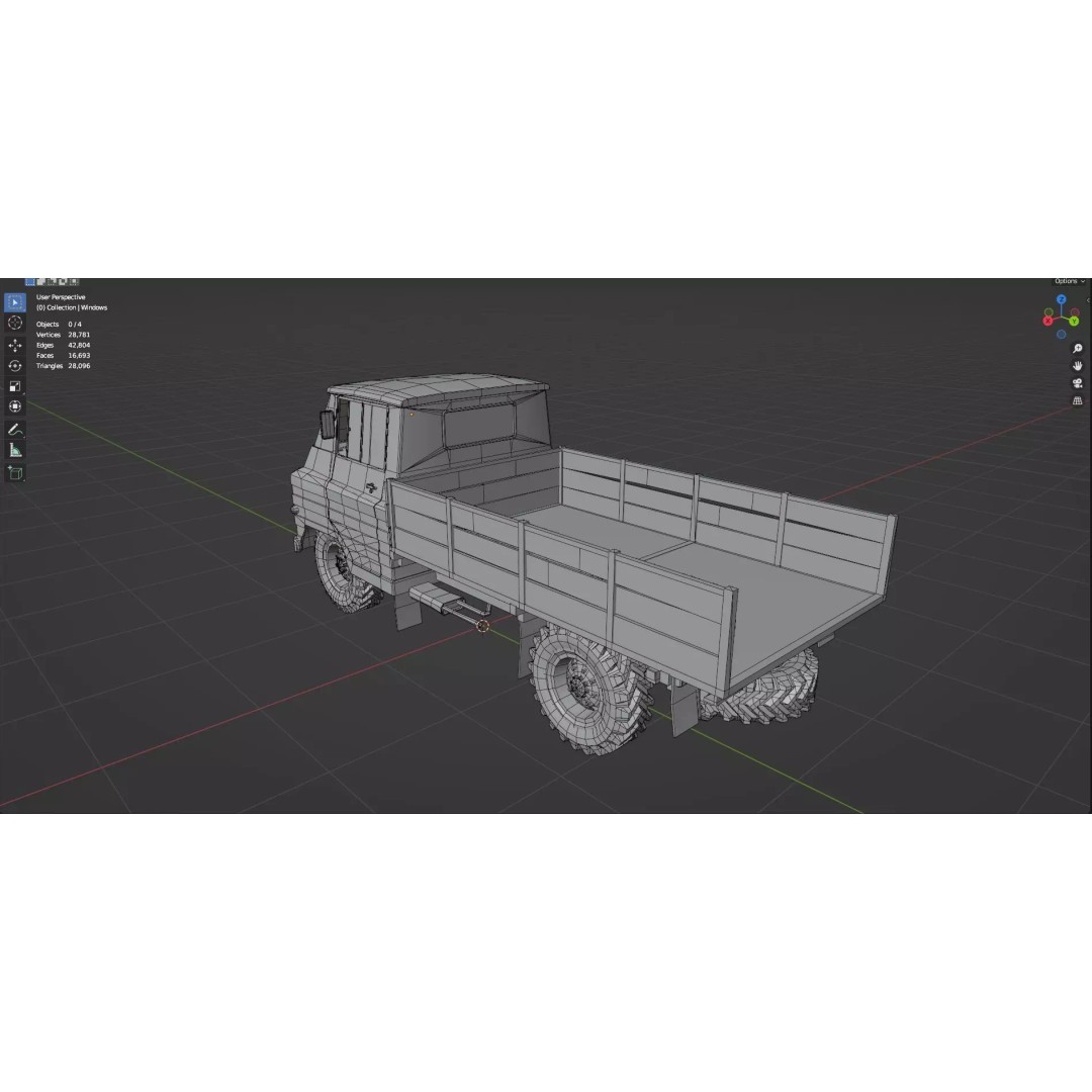 Abandoned Vehicles 3D Model – Low Poly Asset Pack for Games, FBX, OBJ - View 81