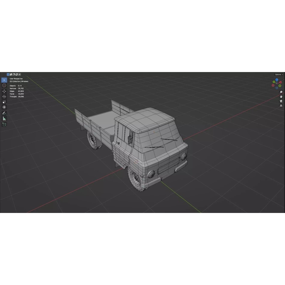 Abandoned Vehicles 3D Model – Low Poly Asset Pack for Games, FBX, OBJ - View 82