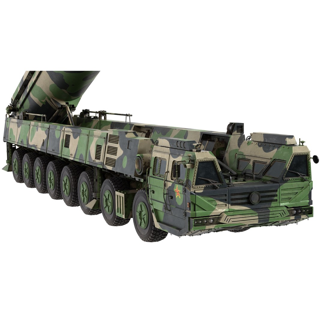 Dongfeng 41 ICBM 3D Model – Low Poly Military Vehicle, PBR Textures - View 11