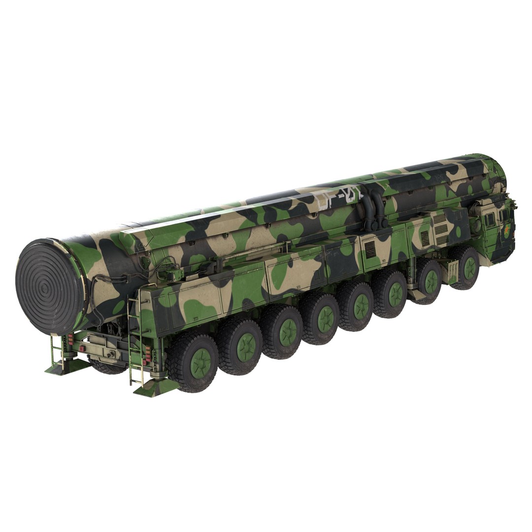 Dongfeng 41 ICBM 3D Model – Low Poly Military Vehicle, PBR Textures - View 5