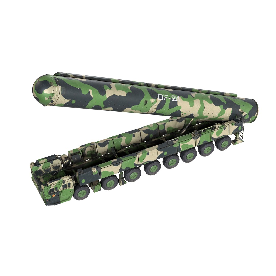 Dongfeng 41 ICBM 3D Model – Low Poly Military Vehicle, PBR Textures - View 9