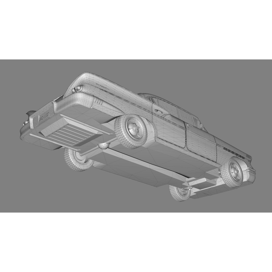 Chevrolet Belair Taxi 3D Model – MidPoly Antique Cab, Blender, FBX