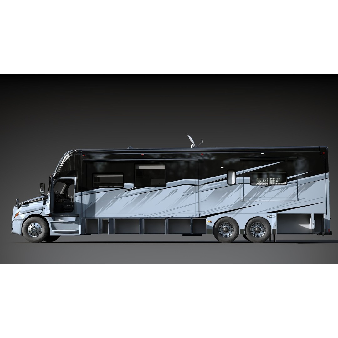 Cascadia Freightliner Motorhome 3D Model – Low Poly Game Asset, FBX, PBR - View 10