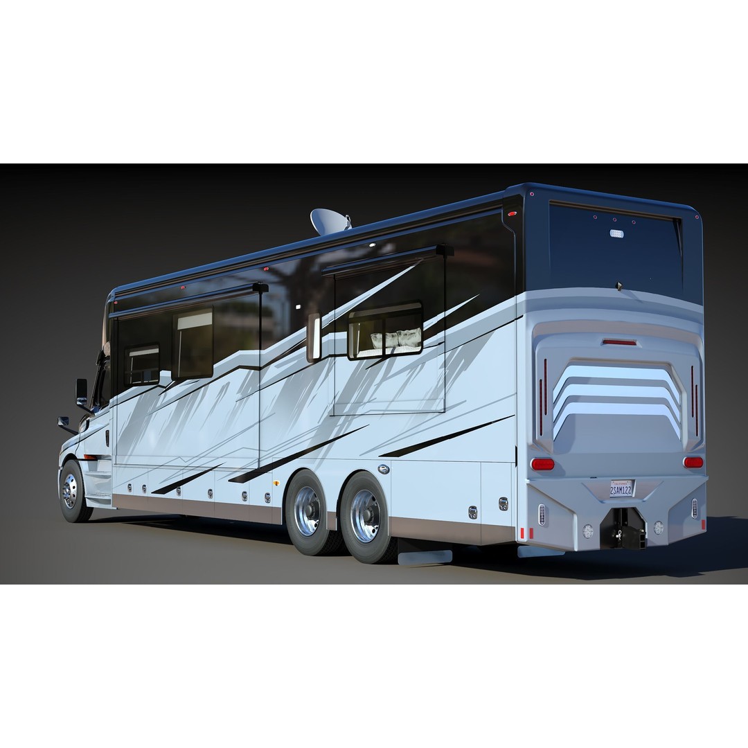 Cascadia Freightliner Motorhome 3D Model – Low Poly Game Asset, FBX, PBR - View 11