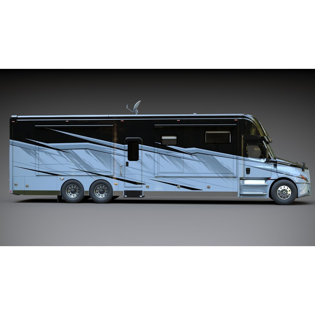 Cascadia Freightliner Motorhome 3D Model – Low Poly Game Asset, FBX, PBR - View 14