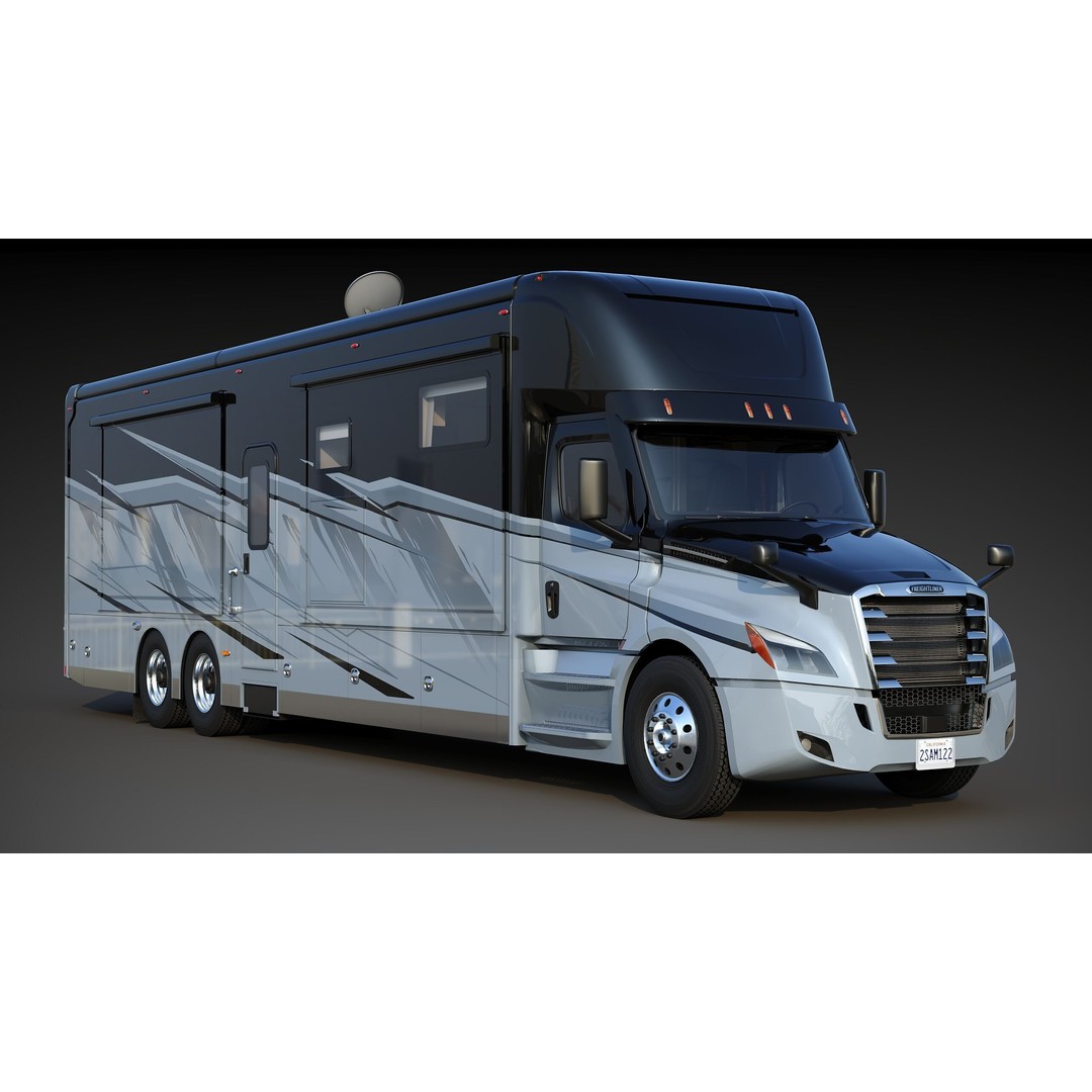 Cascadia Freightliner Motorhome 3D Model – Low Poly Game Asset, FBX, PBR - View 15