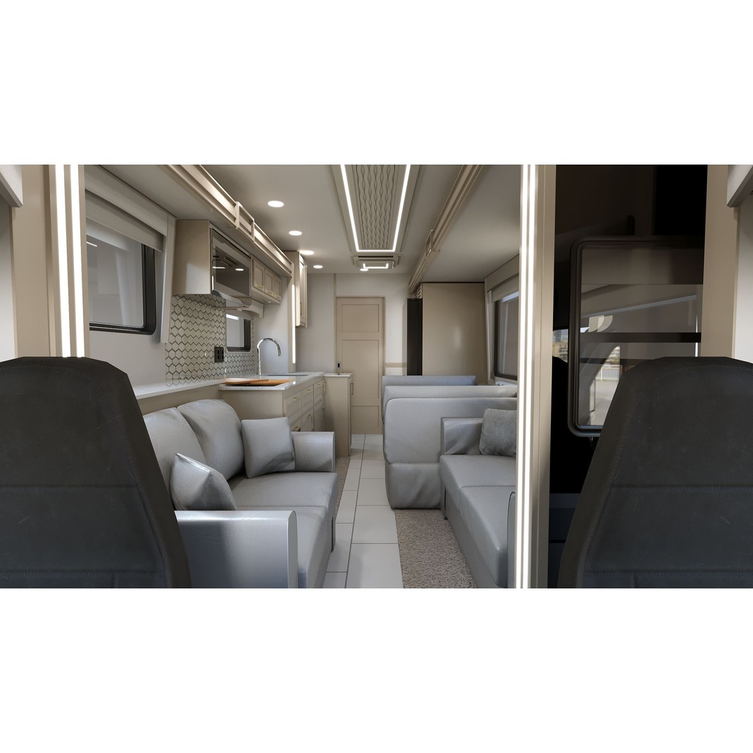 Cascadia Freightliner Motorhome 3D Model – Low Poly Game Asset, FBX, PBR - View 21
