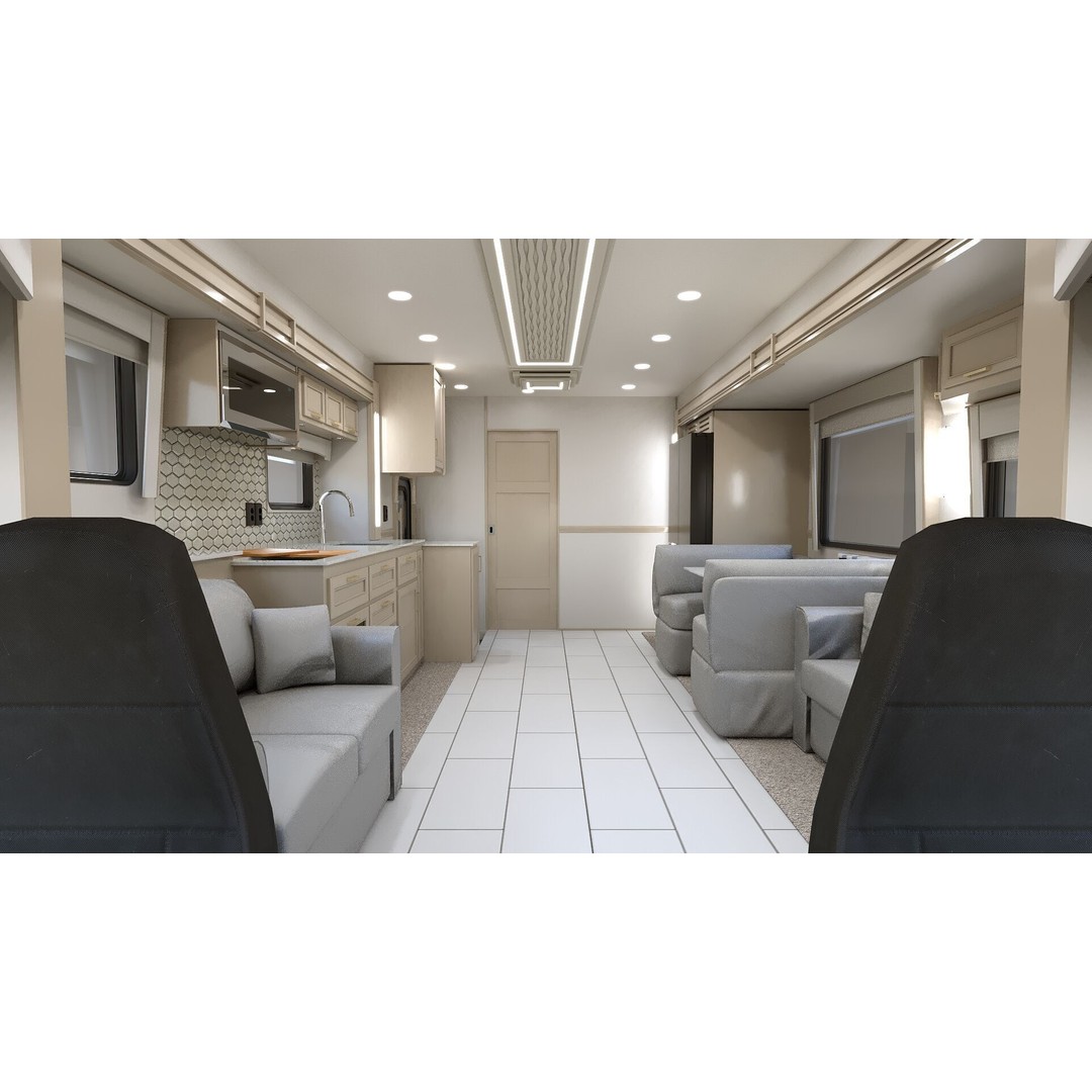 Cascadia Freightliner Motorhome 3D Model – Low Poly Game Asset, FBX, PBR - View 22