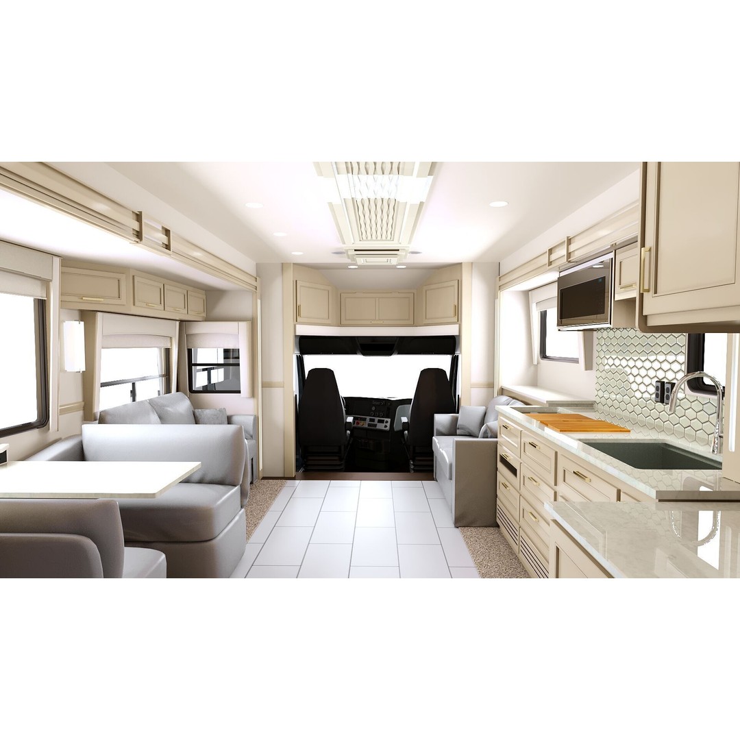 Cascadia Freightliner Motorhome 3D Model – Low Poly Game Asset, FBX, PBR - View 34