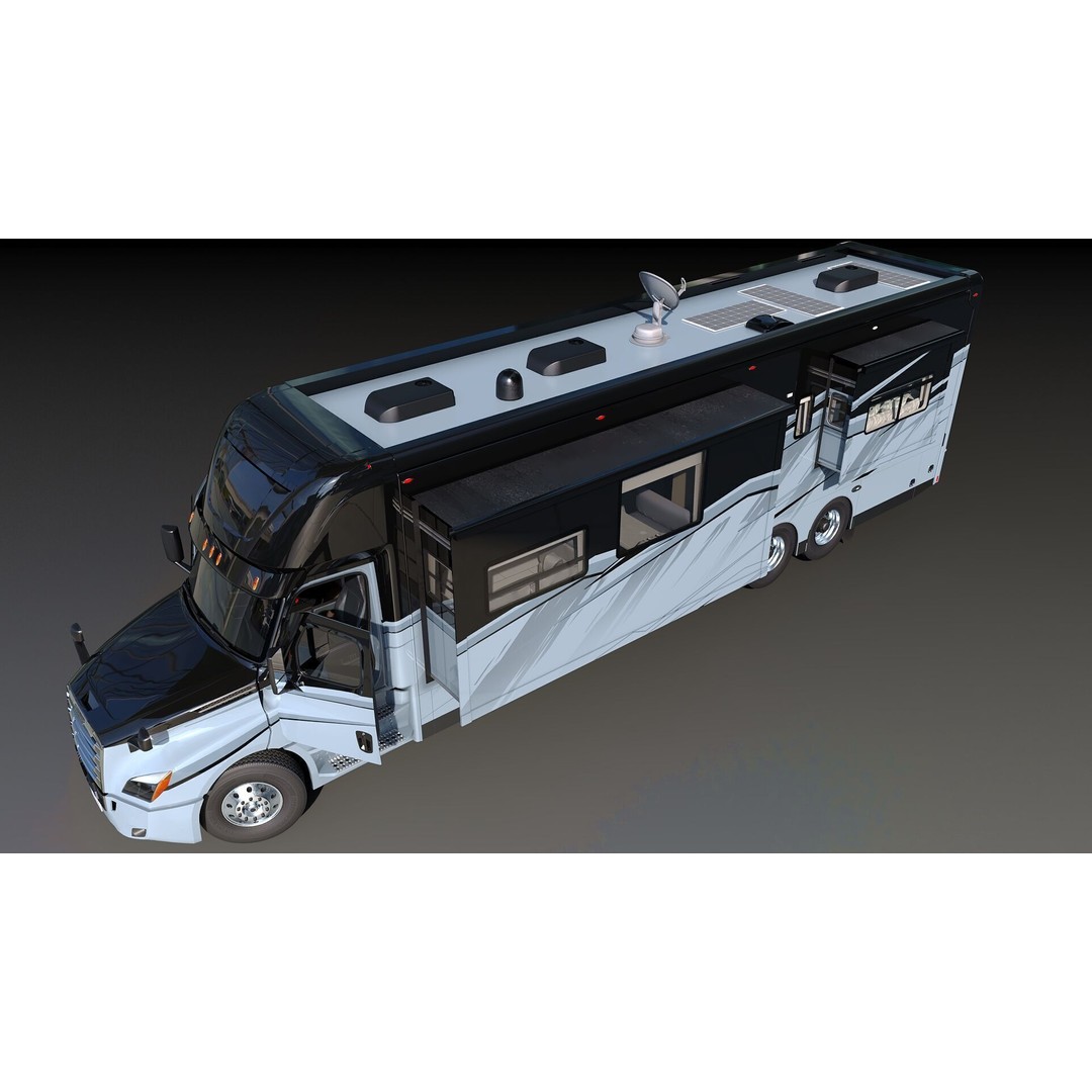 Cascadia Freightliner Motorhome 3D Model – Low Poly Game Asset, FBX, PBR - View 35