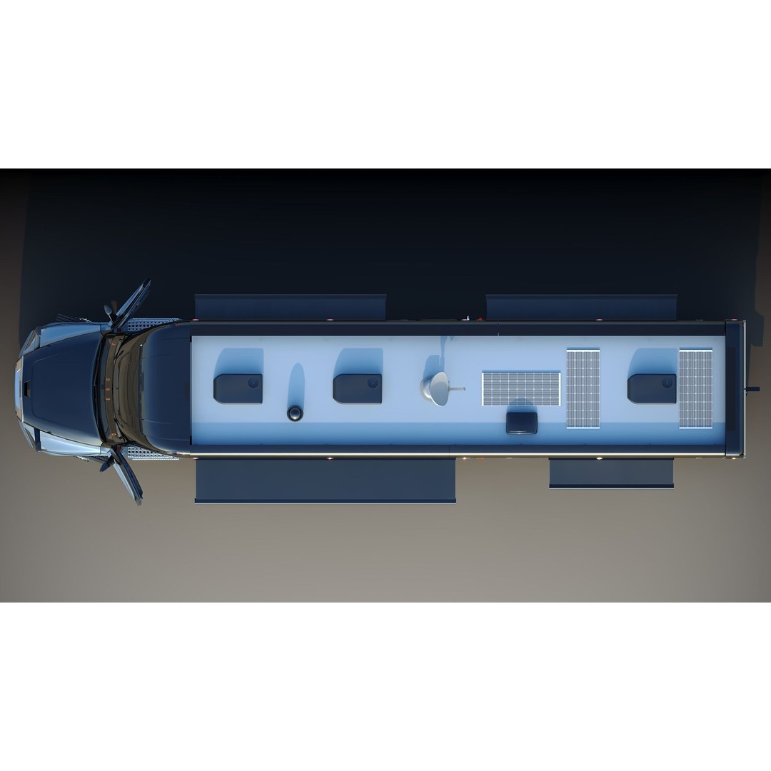 Cascadia Freightliner Motorhome 3D Model – Low Poly Game Asset, FBX, PBR - View 37