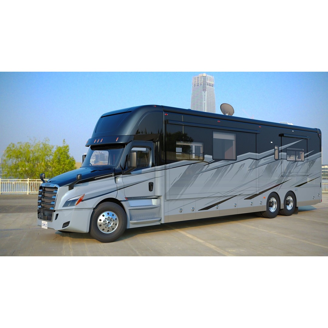 Cascadia Freightliner Motorhome 3D Model – Low Poly Game Asset, FBX, PBR - View 46