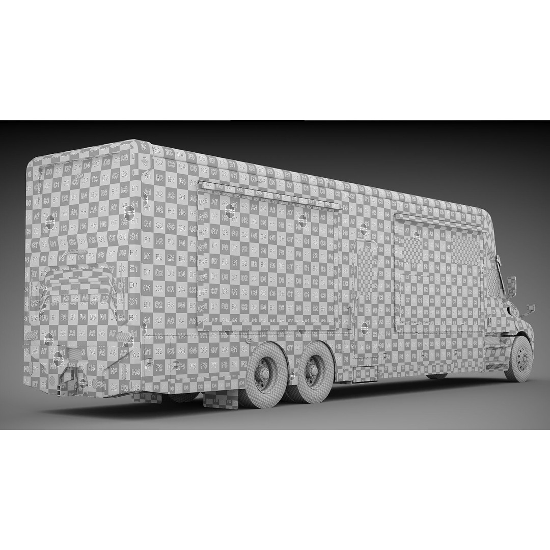 Cascadia Freightliner Motorhome 3D Model – Low Poly Game Asset, FBX, PBR - View 58