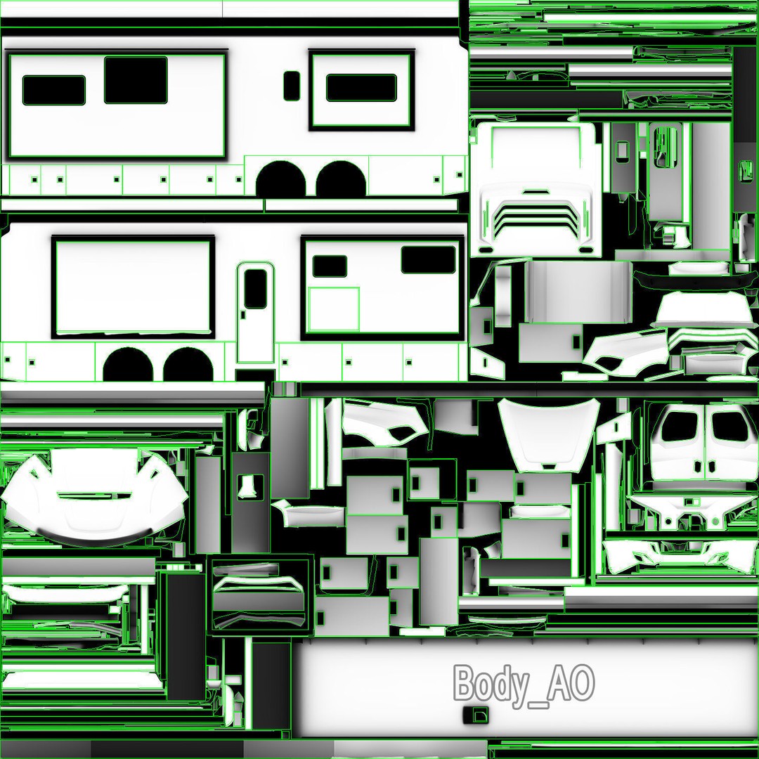 Cascadia Freightliner Motorhome 3D Model – Low Poly Game Asset, FBX, PBR - View 66