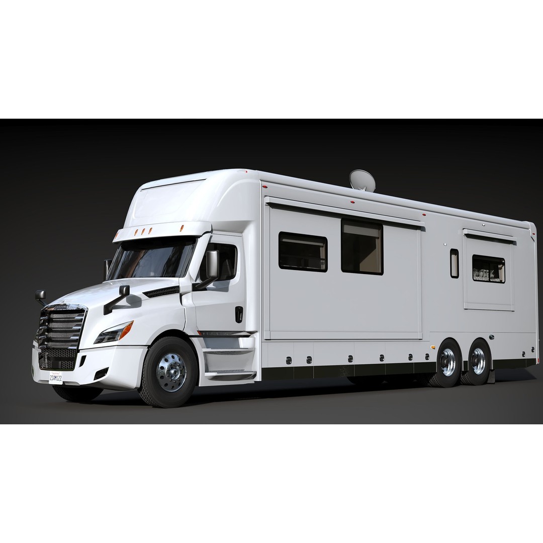 Cascadia Freightliner Motorhome 3D Model – Low Poly Game Asset, FBX, PBR - View 8