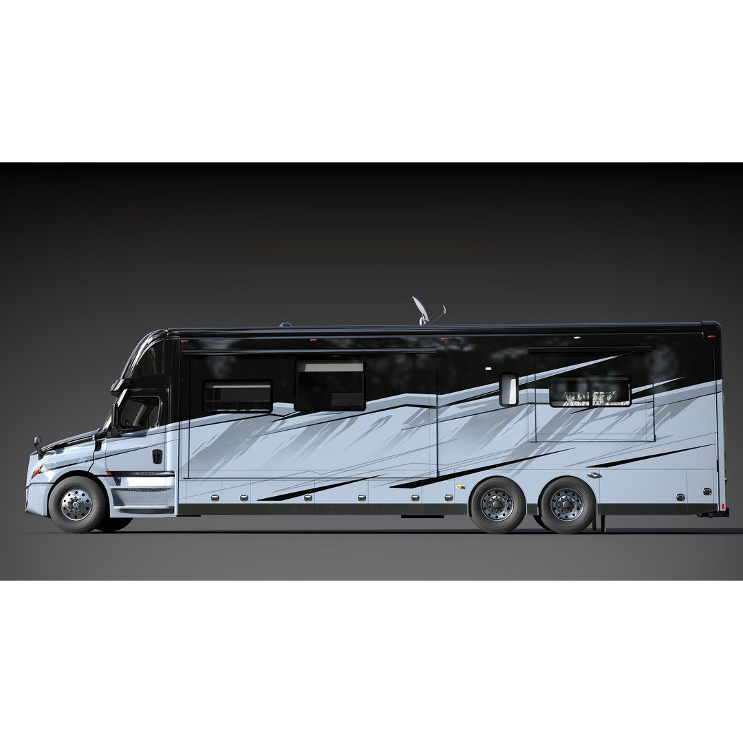 Cascadia Freightliner Motorhome 3D Model – Low Poly Game Asset, FBX, PBR - View 9