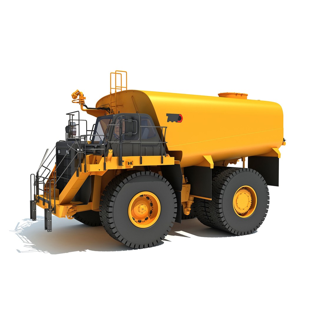 Off Highway Water Truck 3D Model – High Poly Industrial Vehicle, FBX & OBJ - View 10