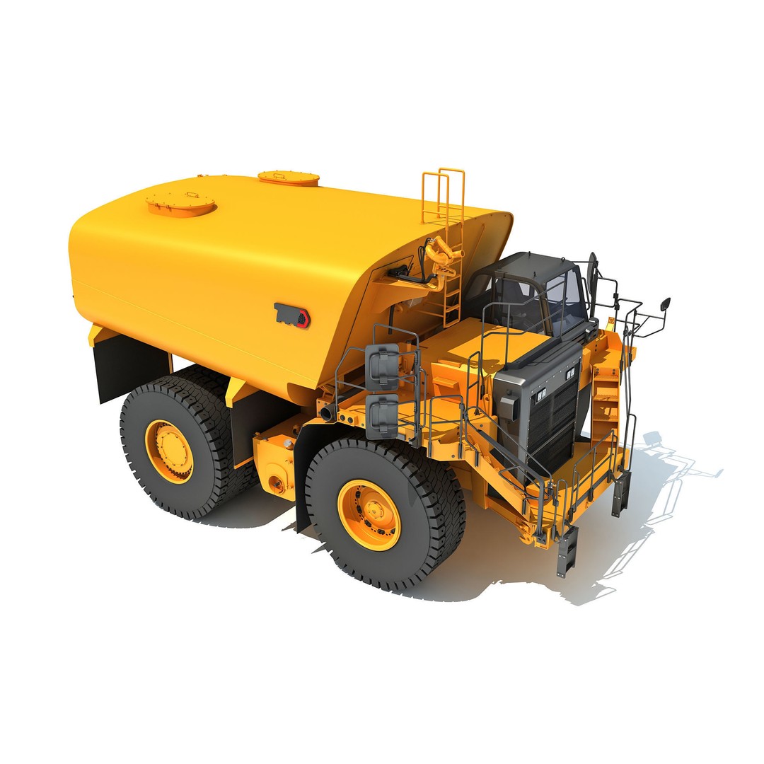 Off Highway Water Truck 3D Model – High Poly Industrial Vehicle, FBX & OBJ - View 11
