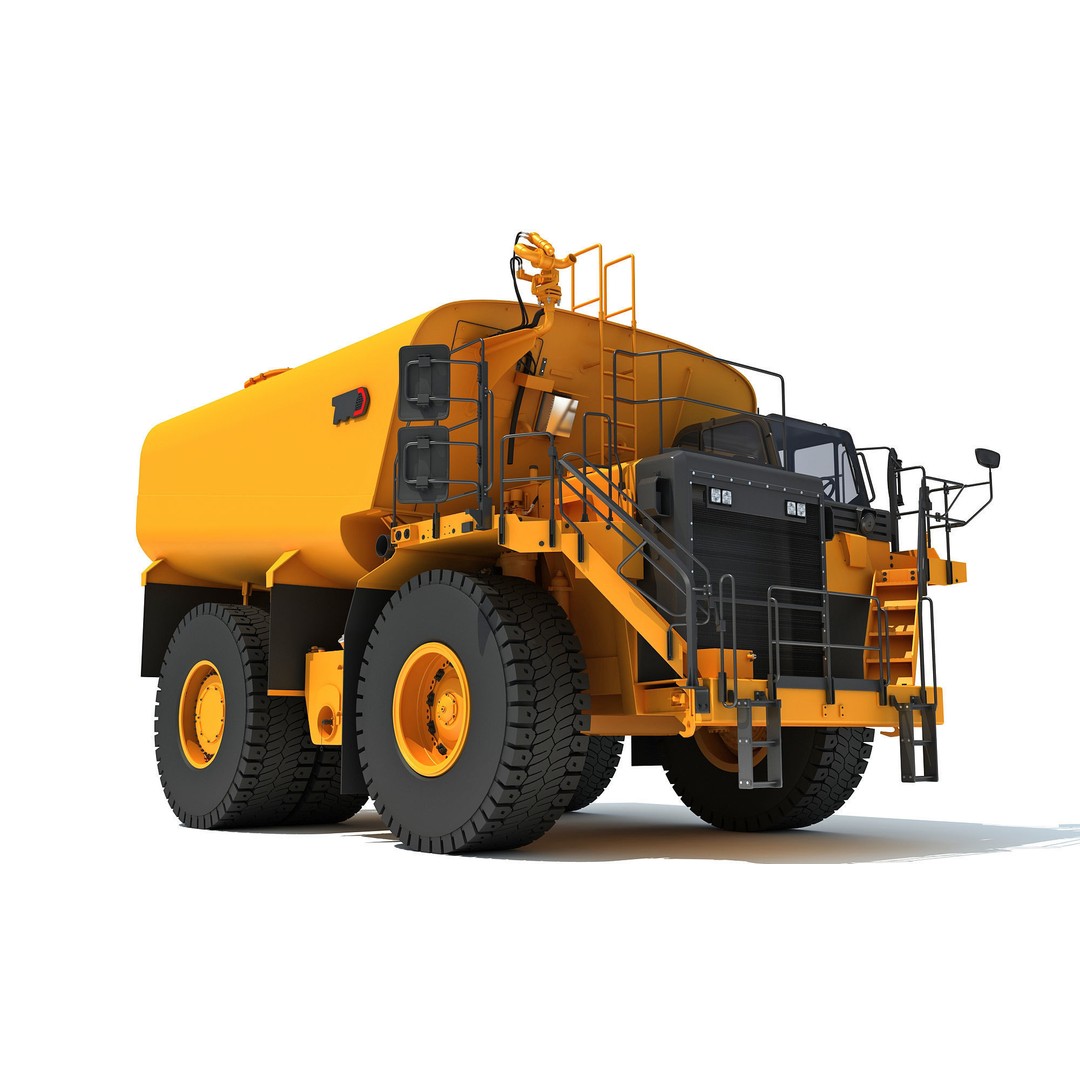 Off Highway Water Truck 3D Model – High Poly Industrial Vehicle, FBX & OBJ - View 12