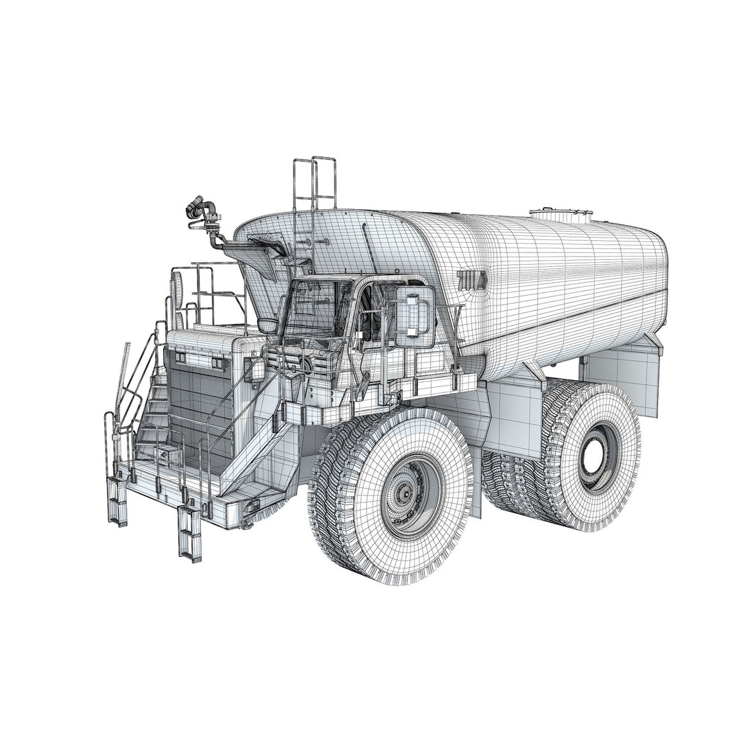 Off Highway Water Truck 3D Model – High Poly Industrial Vehicle, FBX & OBJ - View 16