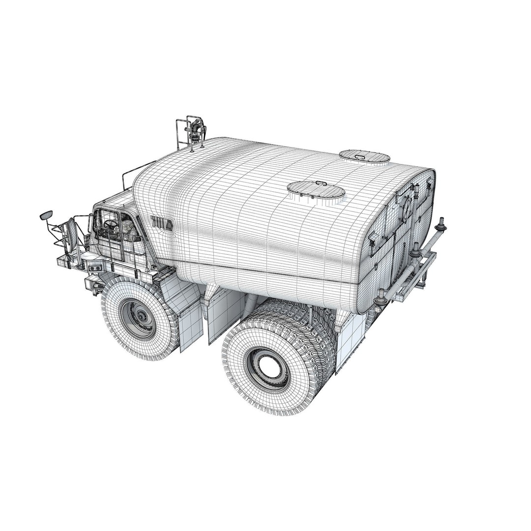 Off Highway Water Truck 3D Model – High Poly Industrial Vehicle, FBX & OBJ - View 17