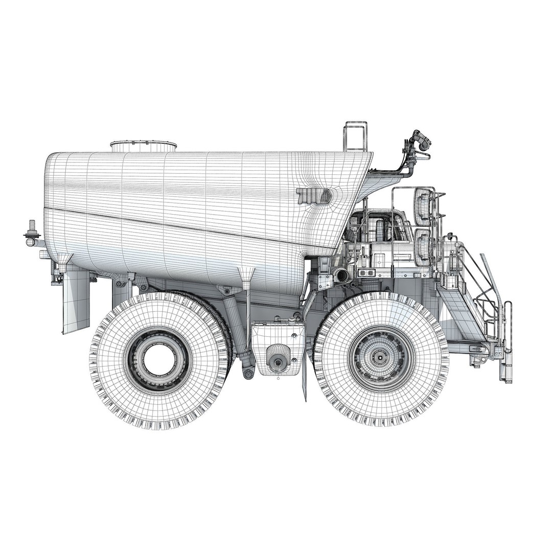 Off Highway Water Truck 3D Model – High Poly Industrial Vehicle, FBX & OBJ - View 19