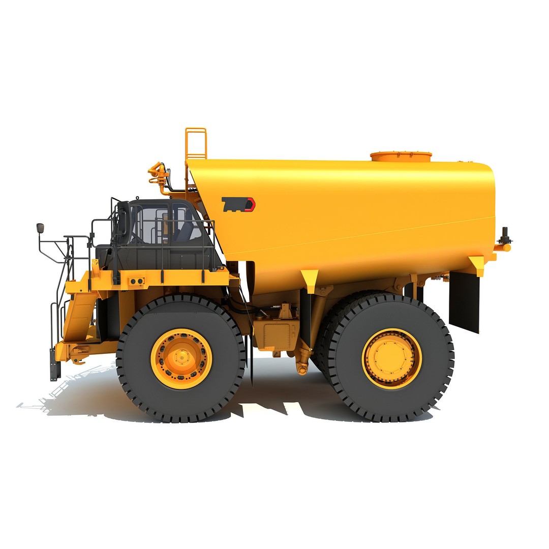 Off Highway Water Truck 3D Model – High Poly Industrial Vehicle, FBX & OBJ - View 3