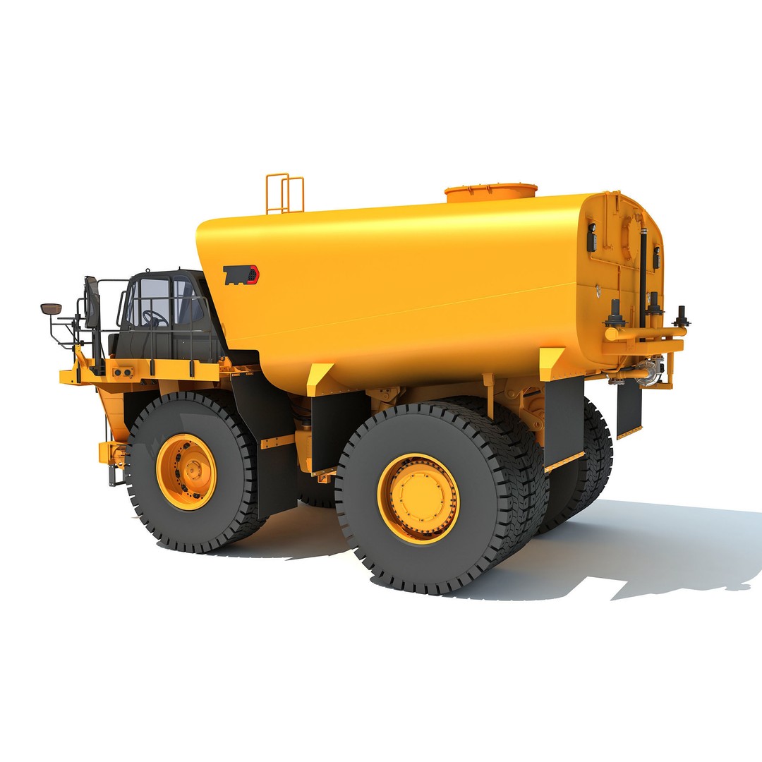 Off Highway Water Truck 3D Model – High Poly Industrial Vehicle, FBX & OBJ - View 4