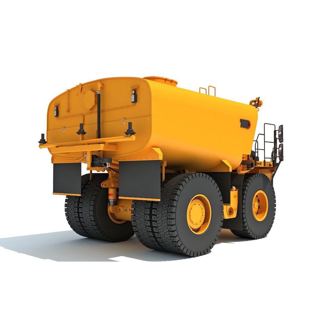 Off Highway Water Truck 3D Model – High Poly Industrial Vehicle, FBX & OBJ - View 7