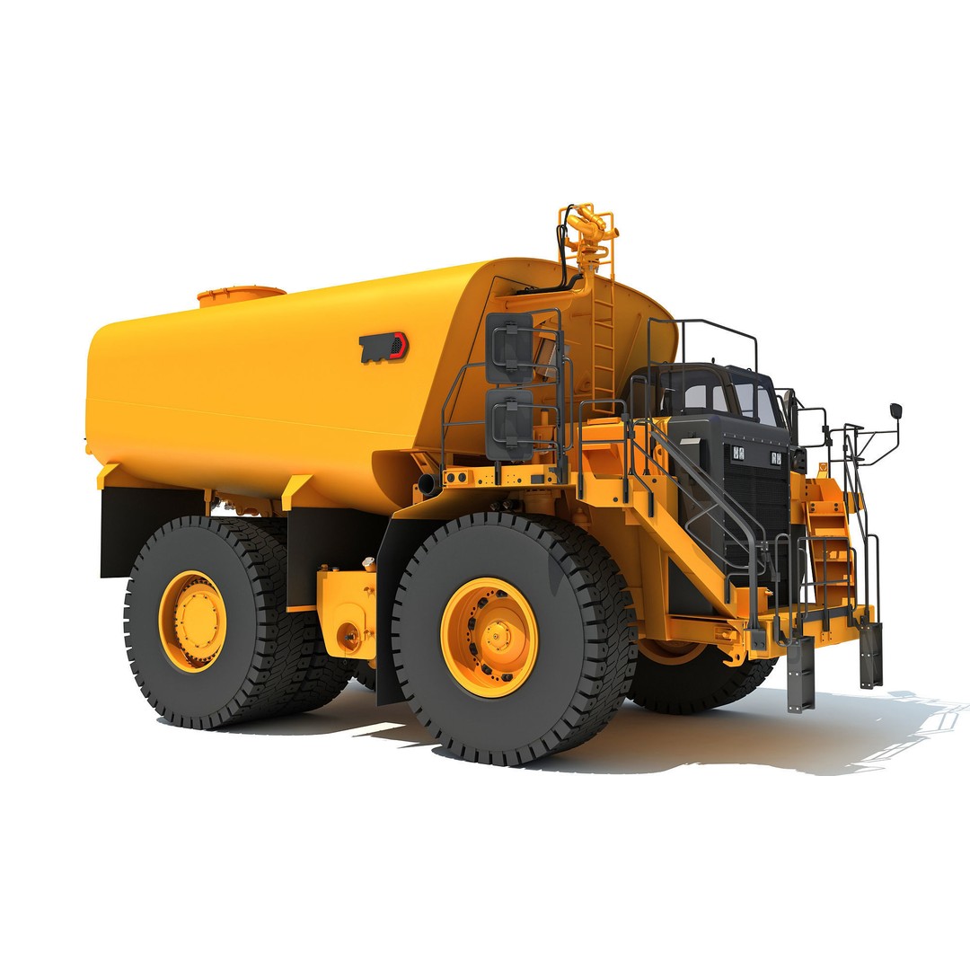 Off Highway Water Truck 3D Model – High Poly Industrial Vehicle, FBX & OBJ - View 9