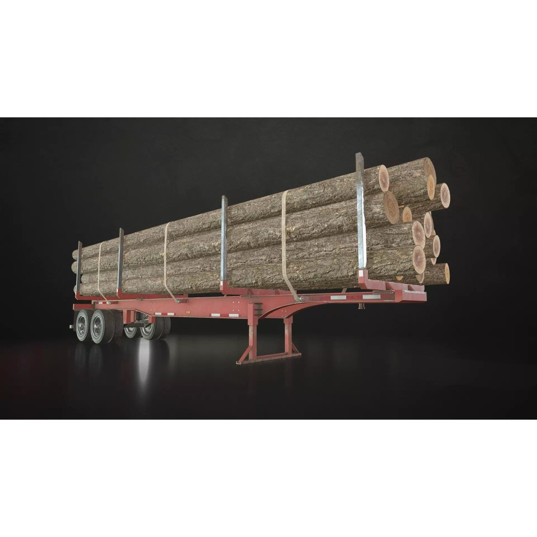 Semi Trailer 3D Model – Low Poly Game Ready Pack, FBX/OBJ - View 12