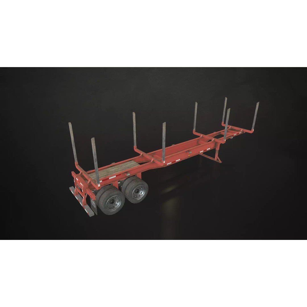 Semi Trailer 3D Model – Low Poly Game Ready Pack, FBX/OBJ - View 14