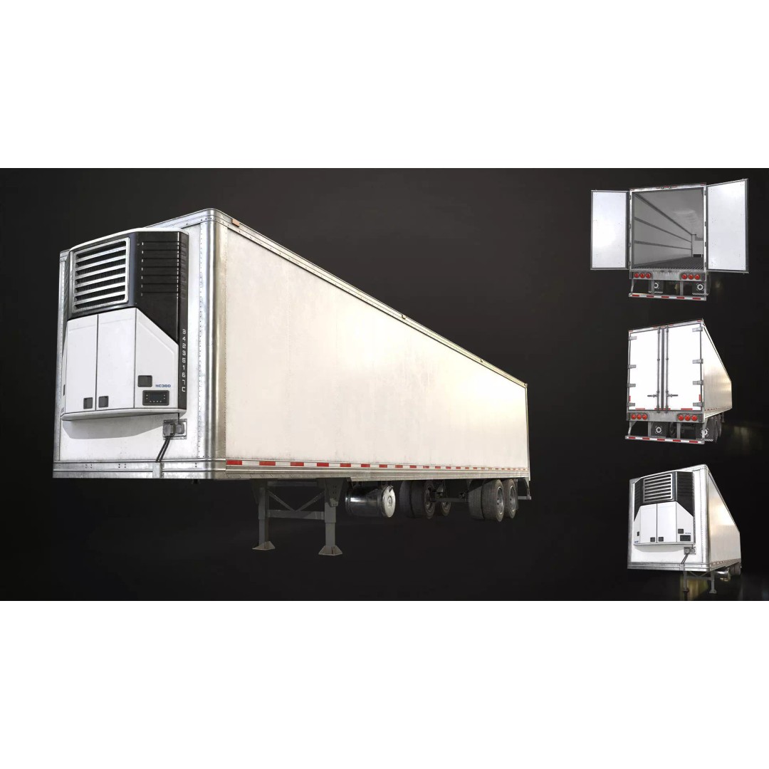 Semi Trailer 3D Model – Low Poly Game Ready Pack, FBX/OBJ - View 17