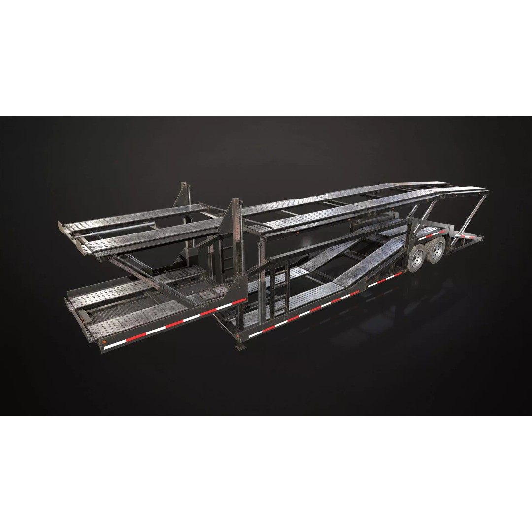 Semi Trailer 3D Model – Low Poly Game Ready Pack, FBX/OBJ - View 18