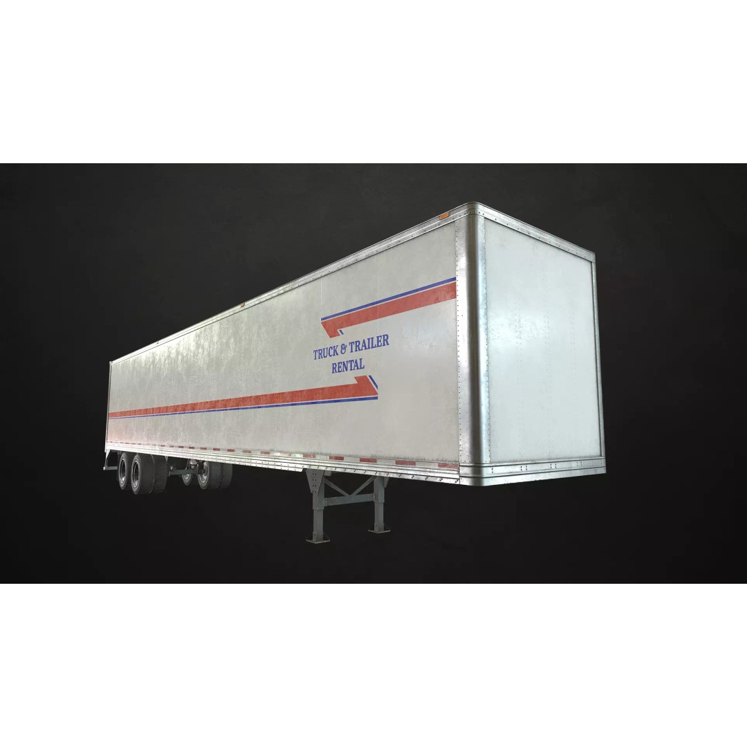 Semi Trailer 3D Model – Low Poly Game Ready Pack, FBX/OBJ - View 5