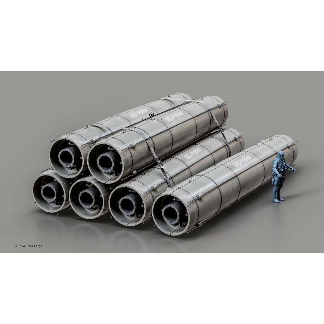 Sci-fi Military Cargo 3D Model – Low Poly PBR Game Asset, FBX - View 11