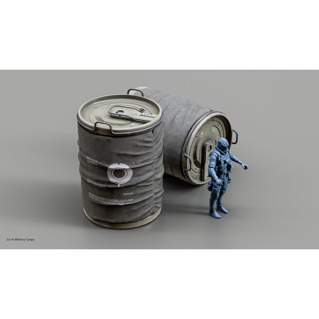 Sci-fi Military Cargo 3D Model – Low Poly PBR Game Asset, FBX - View 12