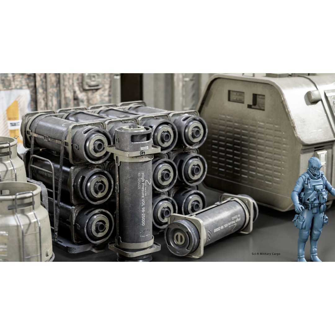 Sci-fi Military Cargo 3D Model – Low Poly PBR Game Asset, FBX - View 3
