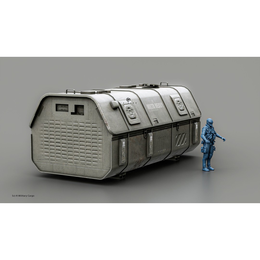 Sci-fi Military Cargo 3D Model – Low Poly PBR Game Asset, FBX - View 8