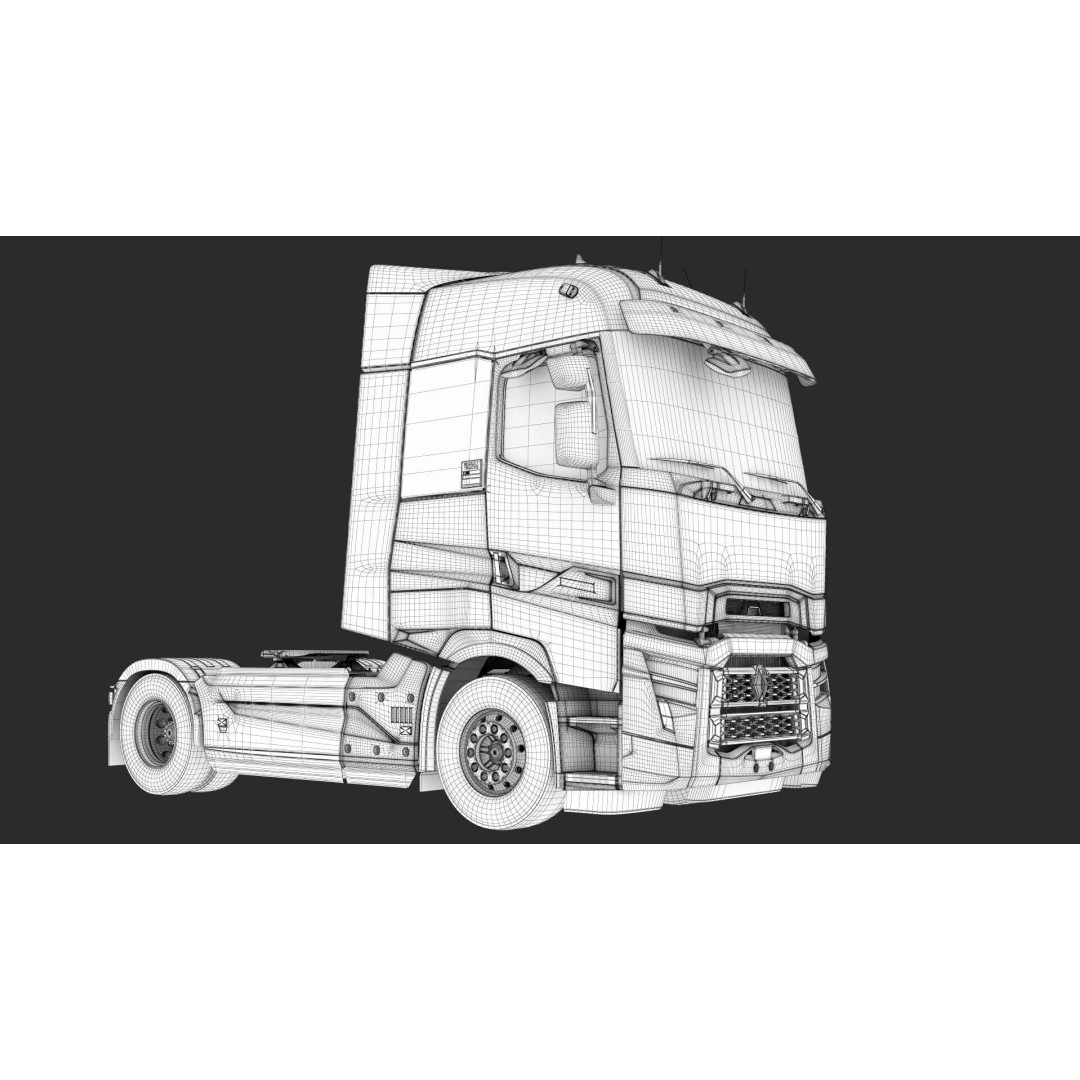 Renault T 2021 3D Model – Realistic Truck Asset with PBR Textures - View 25