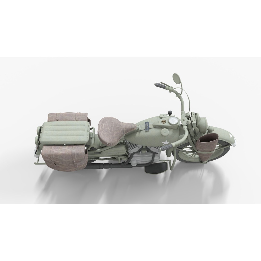 Harley-Davidson WLA Motorcycle 3D Model – Low Poly Game Ready PBR Asset - View 5