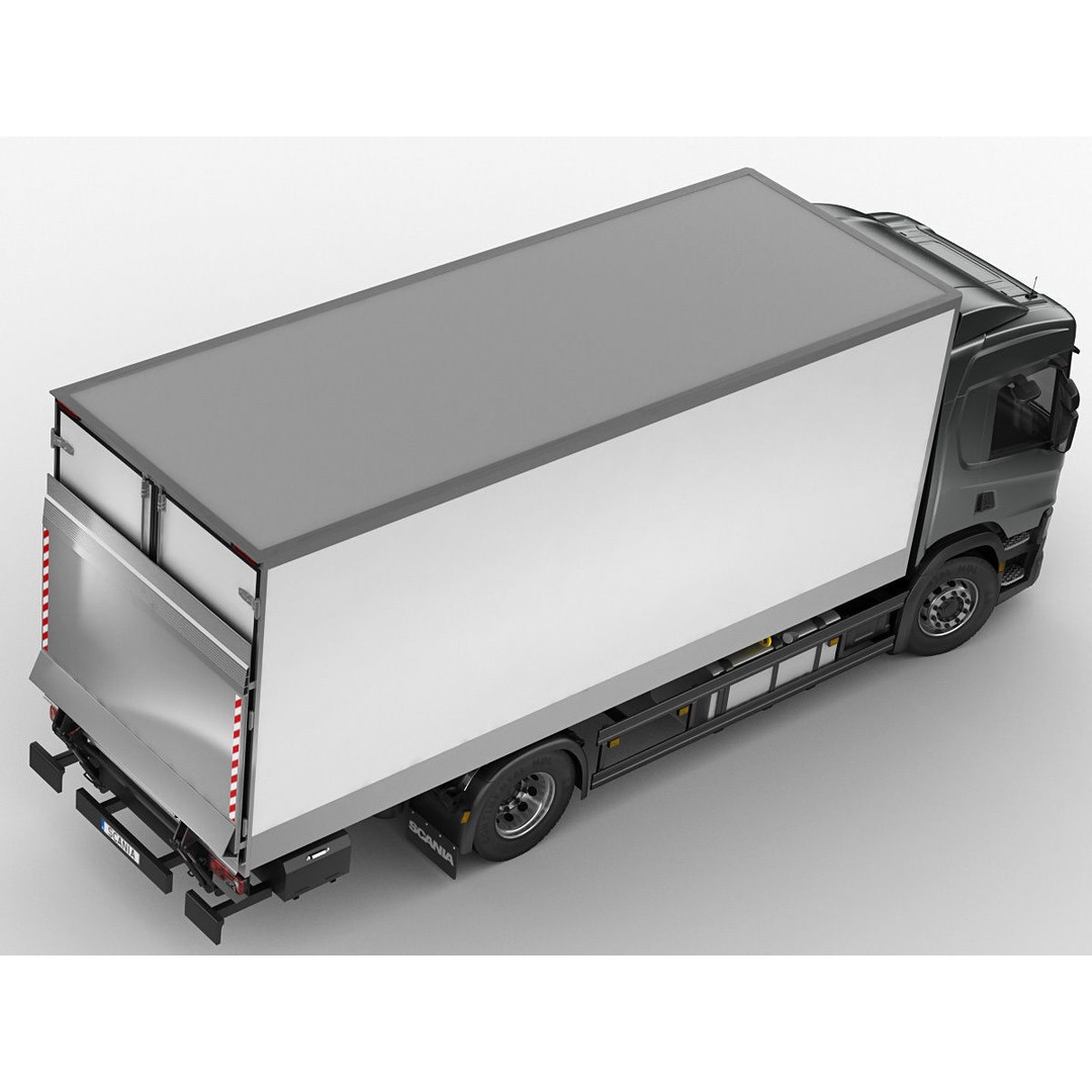 Box Rigid Truck 3D Model – Realistic European Delivery Vehicle, FBX & OBJ - View 12