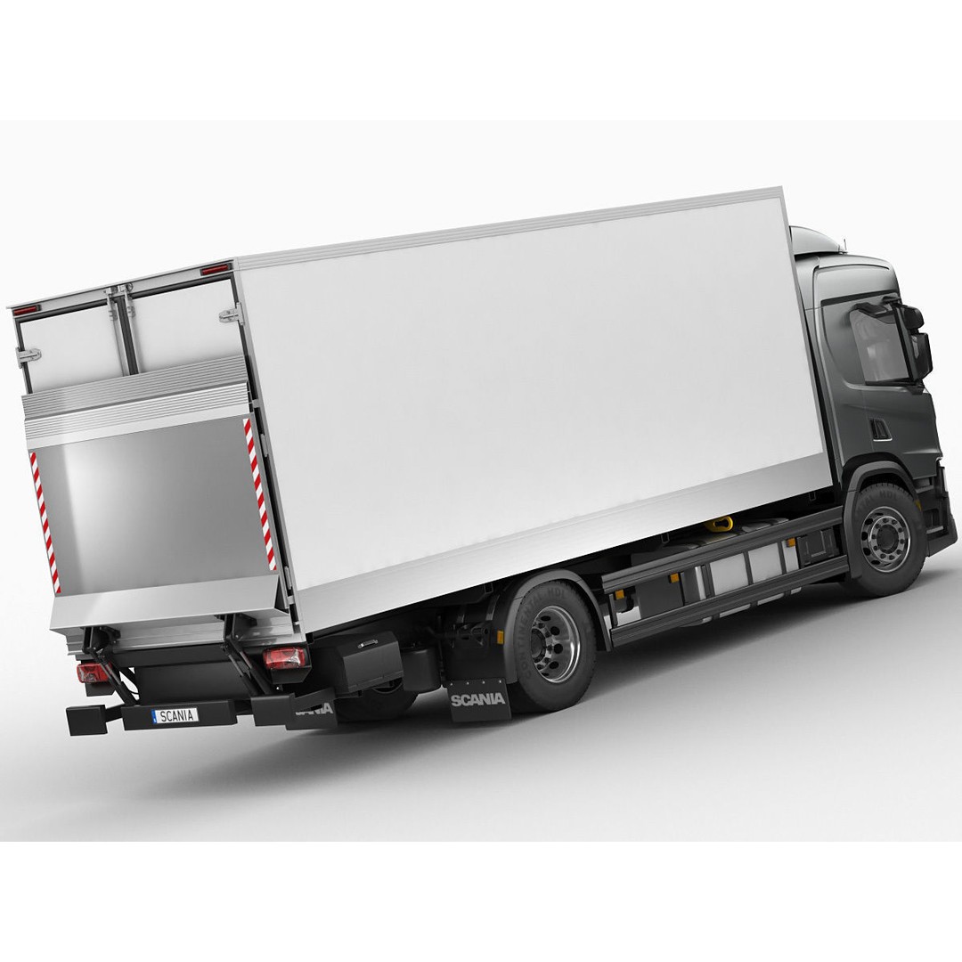 Box Rigid Truck 3D Model – Realistic European Delivery Vehicle, FBX & OBJ - View 14