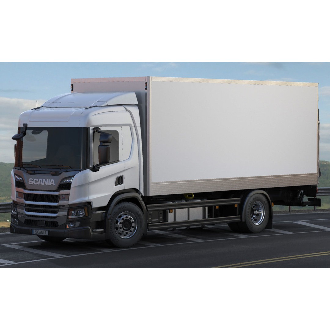 Box Rigid Truck 3D Model – Realistic European Delivery Vehicle, FBX & OBJ - View 19
