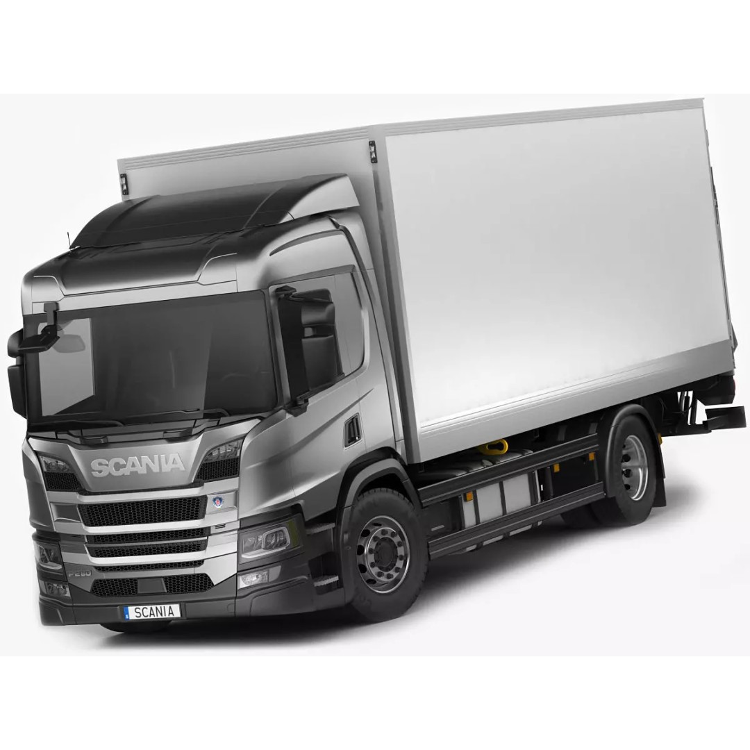 Box Rigid Truck 3D Model – Realistic European Delivery Vehicle, FBX & OBJ - View 2