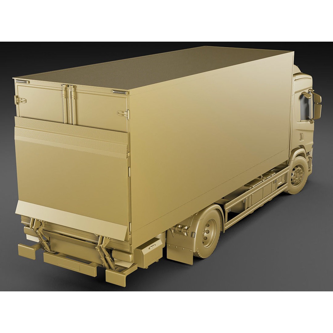 Box Rigid Truck 3D Model – Realistic European Delivery Vehicle, FBX & OBJ - View 22