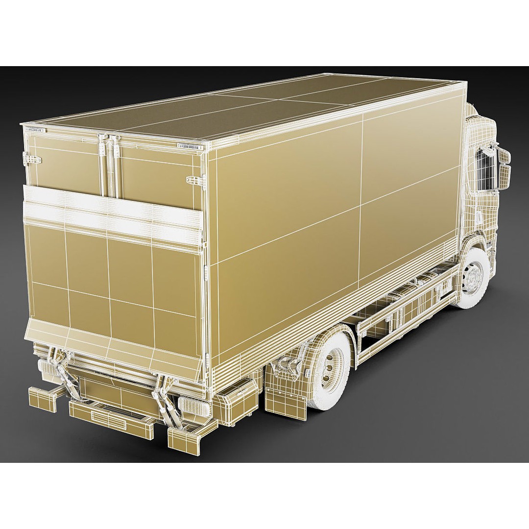 Box Rigid Truck 3D Model – Realistic European Delivery Vehicle, FBX & OBJ - View 29