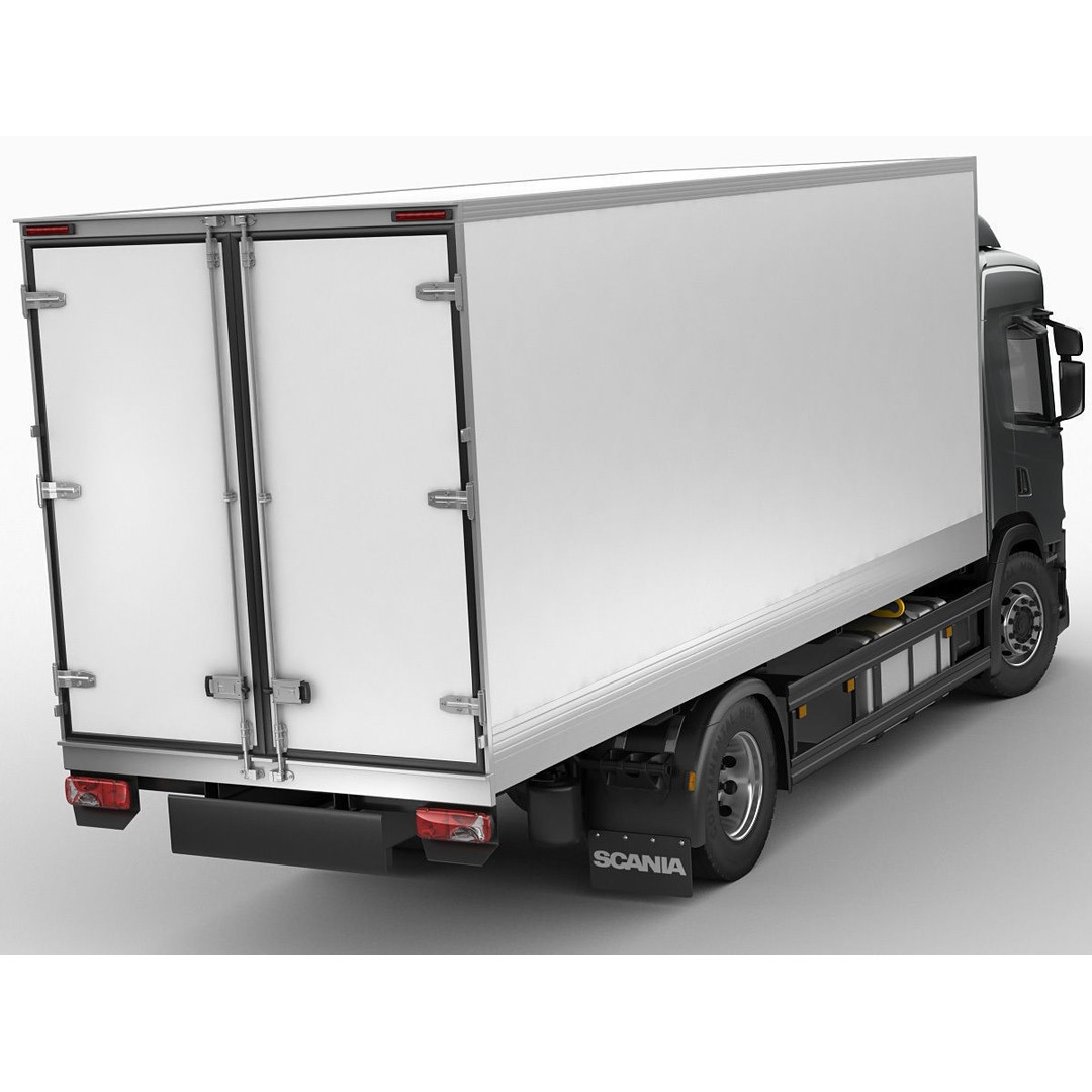 Box Rigid Truck 3D Model – Realistic European Delivery Vehicle, FBX & OBJ - View 4