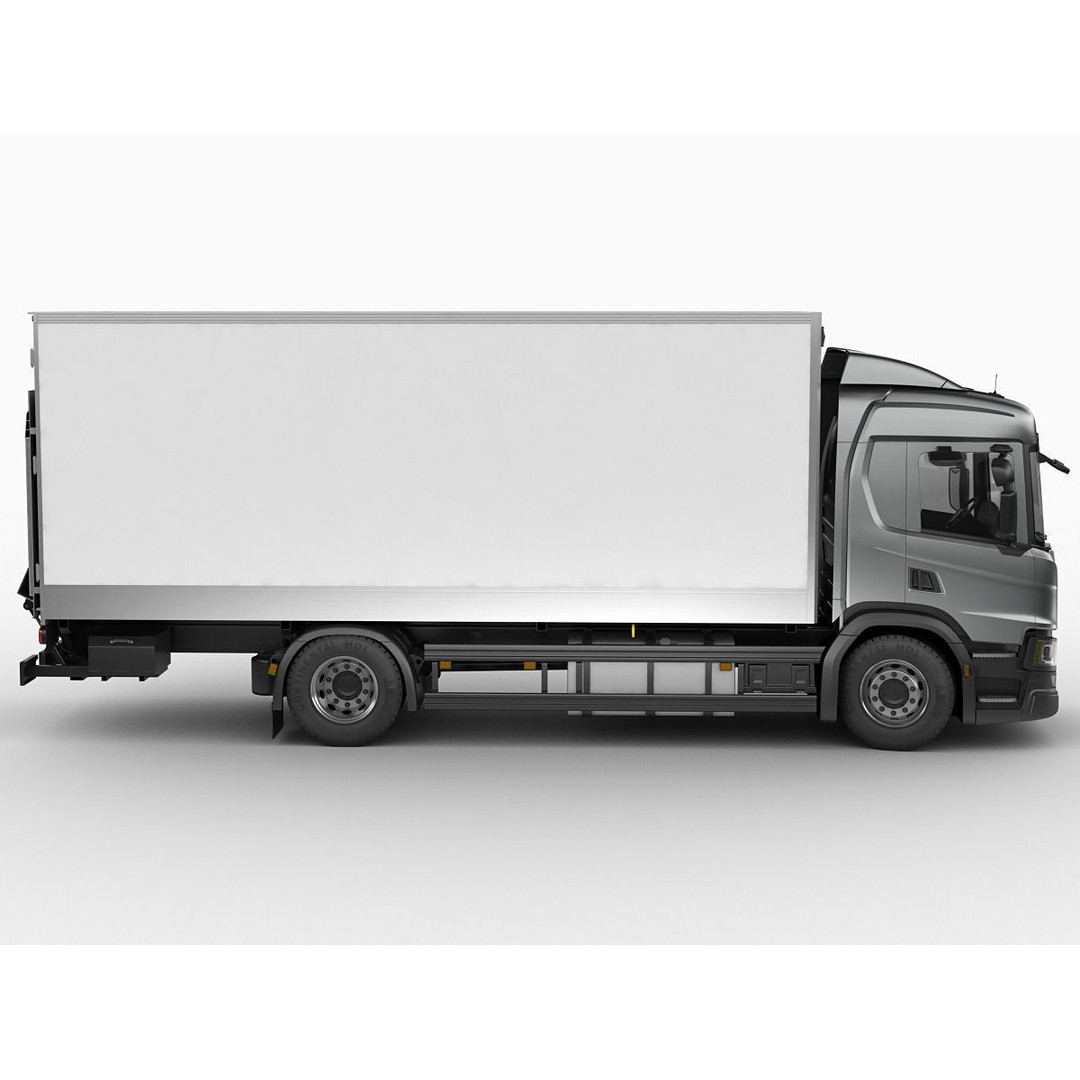 Box Rigid Truck 3D Model – Realistic European Delivery Vehicle, FBX & OBJ - View 6