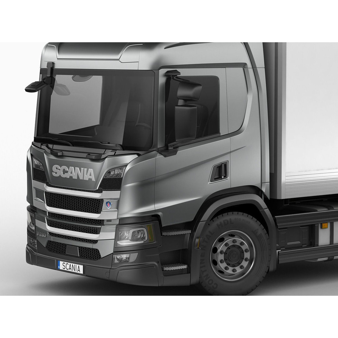 Box Rigid Truck 3D Model – Realistic European Delivery Vehicle, FBX & OBJ - View 7